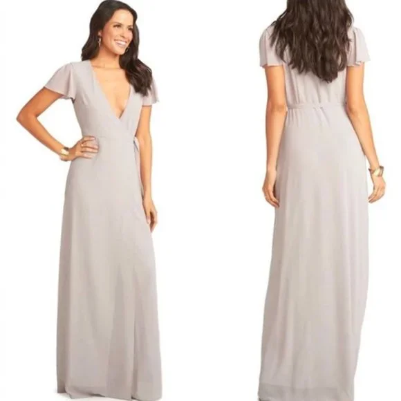 Show Me Your MuMu | Dresses | Show Me Your Mumu Noelle Wrap Bridesmaid  Dress Dove Grey | Poshmark